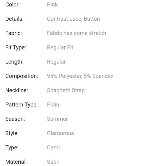 ♦️ LAST Satin Button Lace Cami - Picture 6 of 6